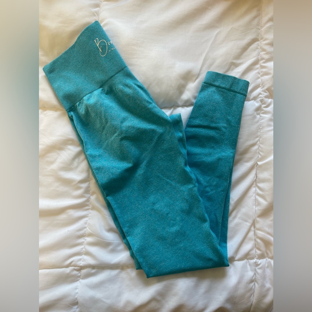 Blue seamless leggings stretchy S/M